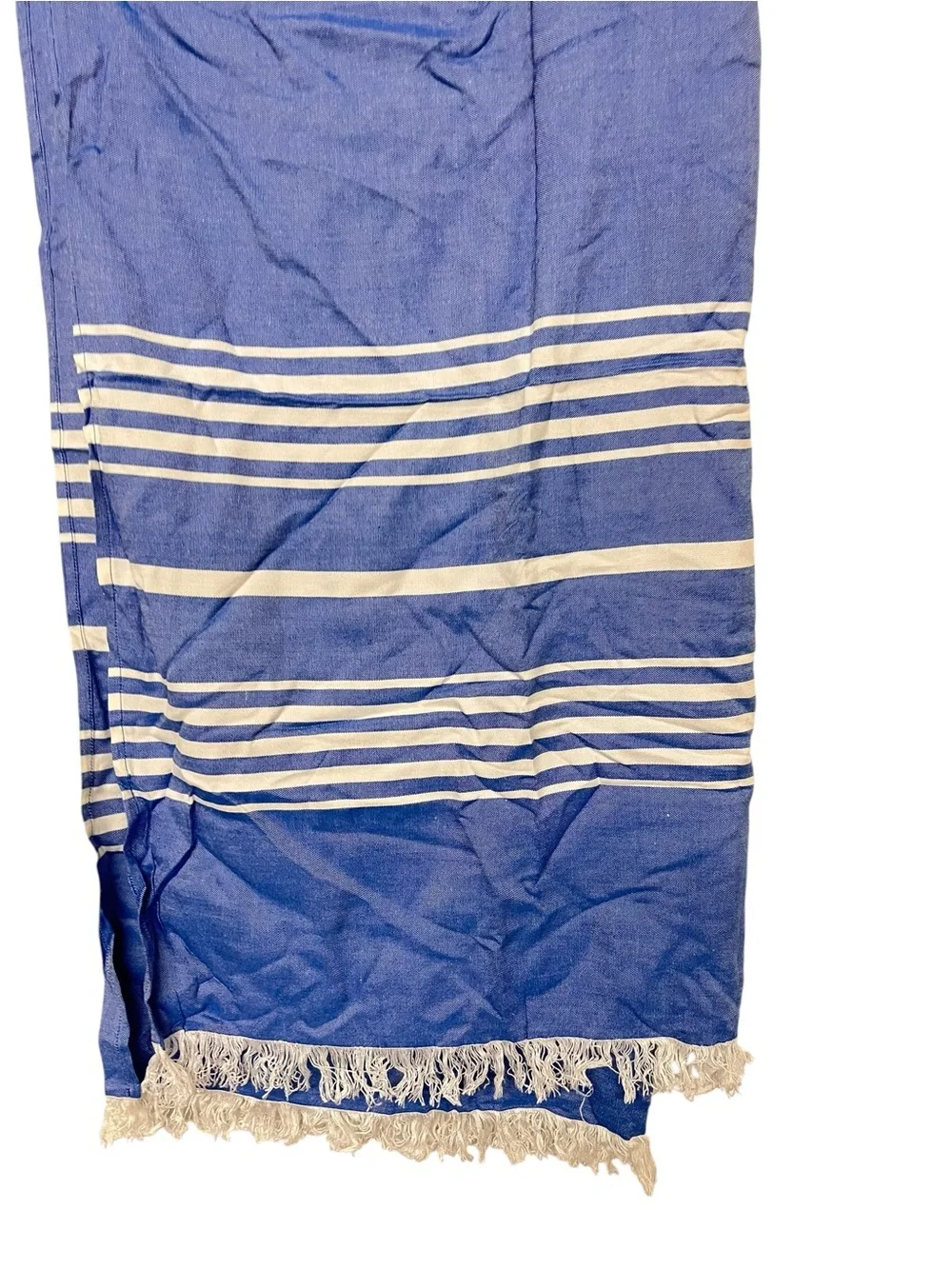 New The Green‎ Sticks Turkish Tassel Bamboo Towel Lightweight Blue